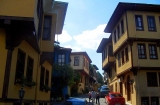 Yellow color wooden houses of traditional Ottoman Style Architecture in Town.